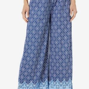 Cabana Life Blue Geometric Wide Leg Pants West Indies XS XSmall New with Tags